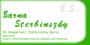 barna sterbinszky business card